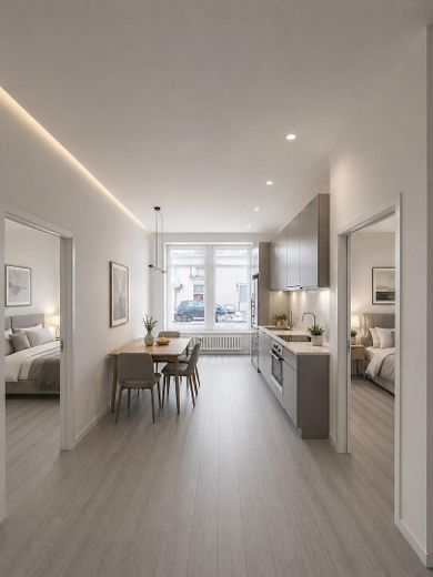 Newly converted 3-room apartment on the ground floor – Küche mit Essbereich