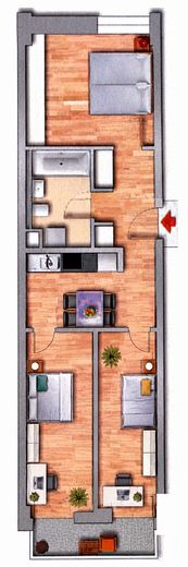 Historisches Loft in der Sternecker Brauerei | Für Singles, Paare oder als 3-Zimmer-WG geeignet – Grundriss WG