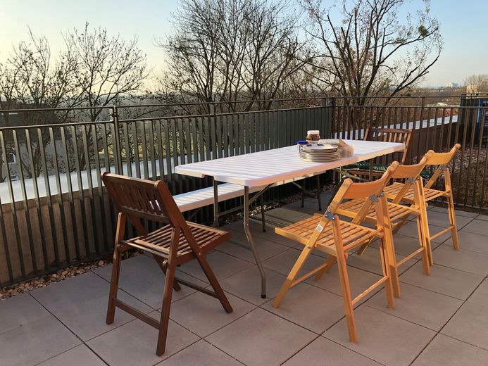 2-Zimmer Penthouse mit zwei Dachterrassen (Passivhaus) – Dachterrasse Ost