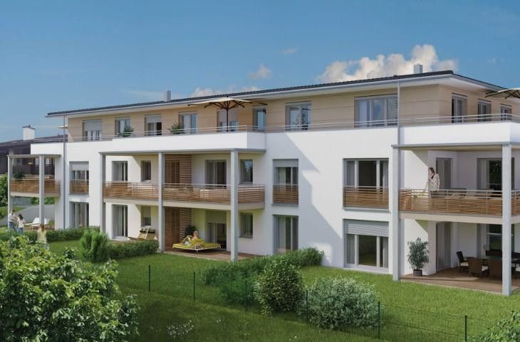 PROVISIONSFREI! Exklusives 4-Zimmer Penthouse in ruhiger Lage in Rosenheim Süd – Rückansicht Garten Plan