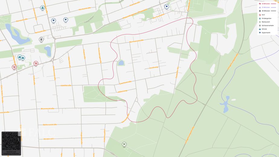 Großzügige Stadtvilla mit Pool und pflegeleichtem Parkgrundstück – Lageplan (Mirco)