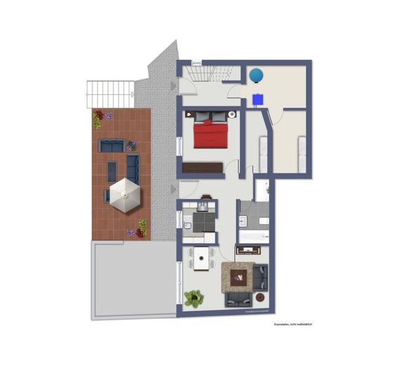 Wohnen mit Ausblick - Einfamilienhaus mit Einliegerwohnung und besonderem Charakter – Grundriss Erdgeschoss Einliegerwohnung