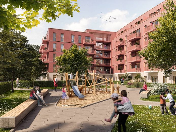 Geräumige 2-Zimmer-Wohnung mit EBK und 2 BALKONEN im Neubauquartier 'Ferdinand's Garden' – Außenansicht III