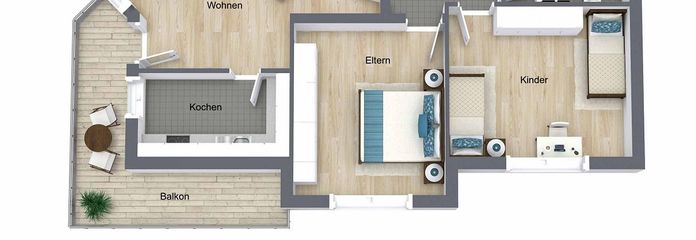 Helle 86 m² 3 Zimmer Wohnung mit Balkon & Keller in Hachenburg Krankenhaus – Grundriss
