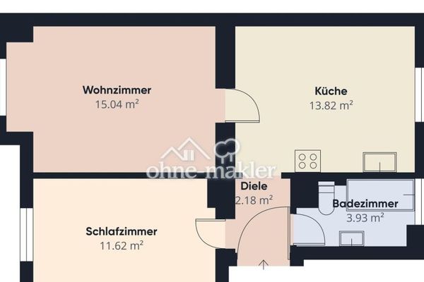 Renovierte 2-Zimmer-Wohnung in Hof: 50 m², modernes Bad, ohne Einbauküche