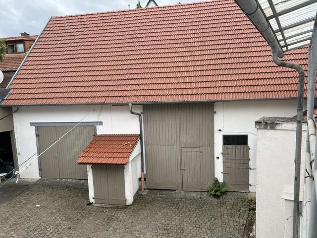 Charmantes Bauernhaus im Ortskern von Bodenheim – Hofansicht