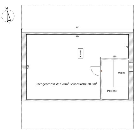 Per famiglie, casa unifamiliare indipendente a Eckental Brand da privato – Grundriss Dachgeschoss
