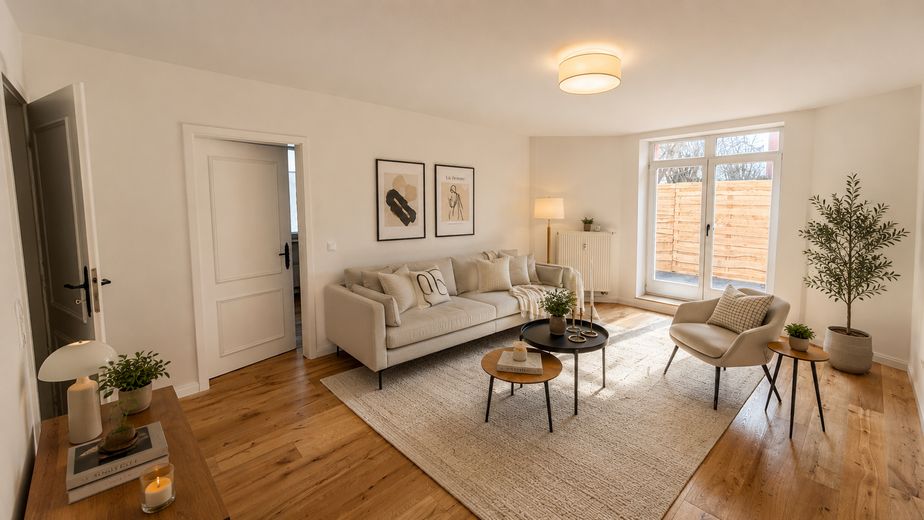 *Sofort bezugsfrei: 2 Zimmer mit großer Terrasse in der Leipziger Südvorstadt | Erstbezug* – Wohnzimmer