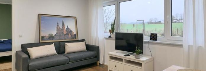 (EF1374_M) Fulda: Hofbieber, Erstbezug in neu möblierte Wohnung mit separatem Hauseingang, ruhige Ortsrandlage
