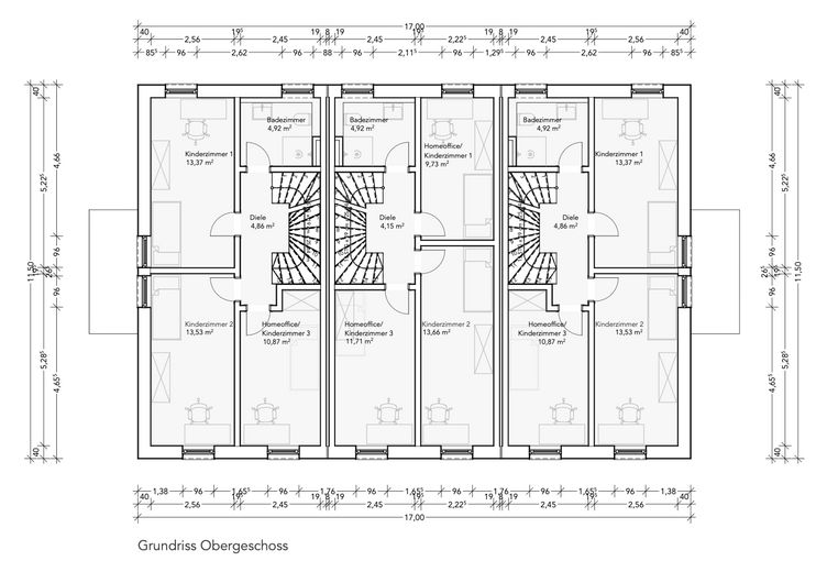 Erstbezug 2027: Modernes Reiheneckhaus in ruhiger Lage von Wolfratshausen – Grundriss OG