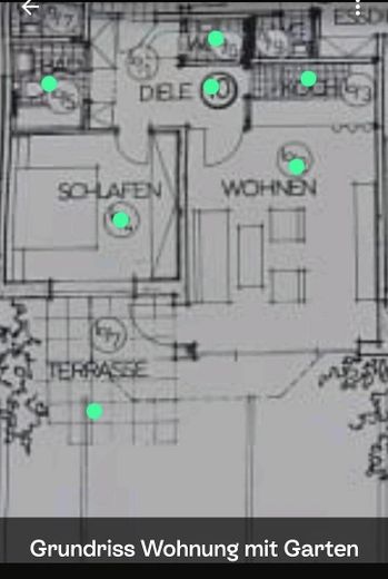 Grundriss Wohnung mit Garten