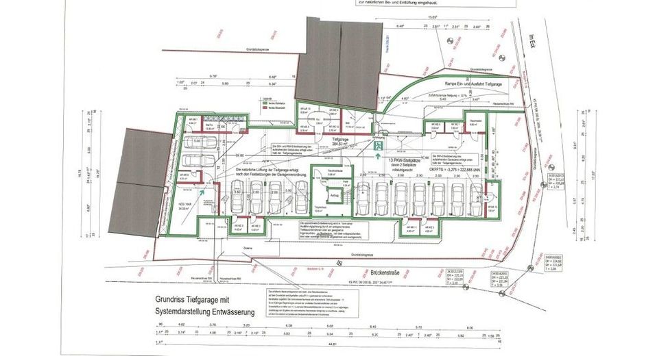 Grundstück mit Baugenehmigung  / 13-Parteien MFH nahe Trier und Luxemburg – Grundriss Tiefgarage