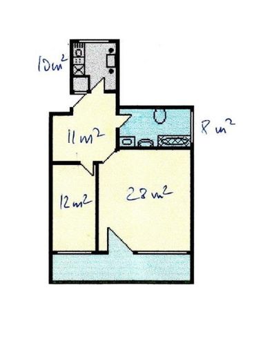 Grundriss mit qm