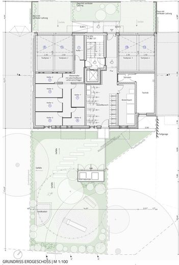RUHIGE 3-RAUM WOHNUNG MIT LIFT IN LAUBEGAST – Grundriss Garage, Abstellräume