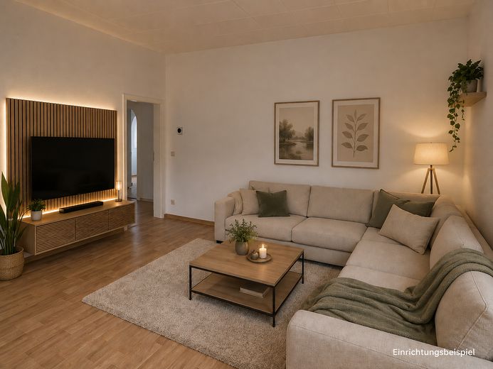 3,5 Raumwohnung 112 qm, saniert mit Gartennutzung im Erdgeschoss – Wohnzimmer