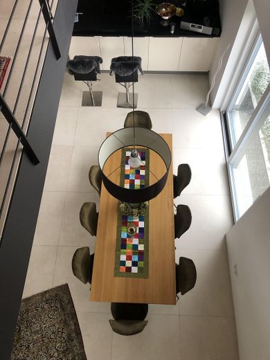 Werkstatt Ausstellung Lager mit exklusivem Betriebsleiter Wohnhaus – Essbereich mit Luftraum