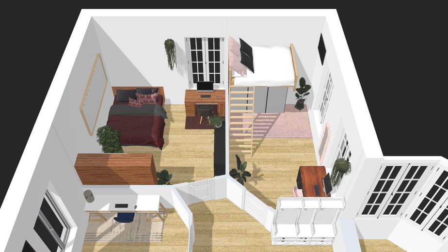 WG-ZIMMER-VERMIETUNG – Moderne 4er-WG – KEINE komplette Wohnung!! – Grundriß Zimmer 3 und 4