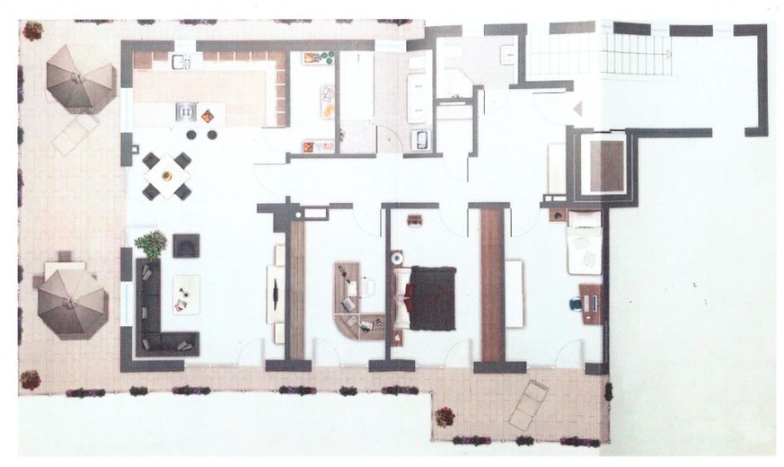 PROVISIONSFREI! Exklusives 4-Zimmer Penthouse in ruhiger Lage in Rosenheim Süd – Wohnung schematisch