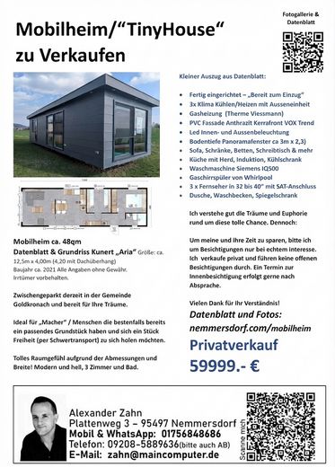 Mobiles Tiny House / Mobilheim 48m² (Kunert Aria) – Bereit zum Abtransport / Ohne Grundstück – Photo 47
