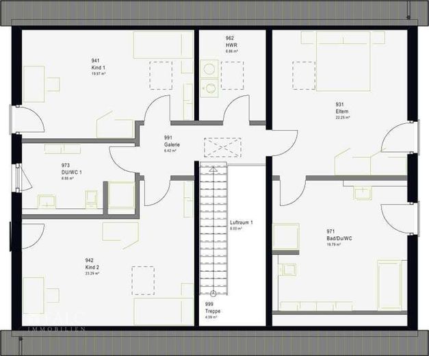 Neubauprojekt tolles Zweifamilienhaus mit Einliegerwohnung! – Grundriss Obergeschoss