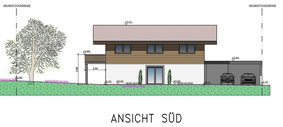 Wohnen mit Bergkulisse – massiv gebaut, für immer daheim – Ansicht Süd