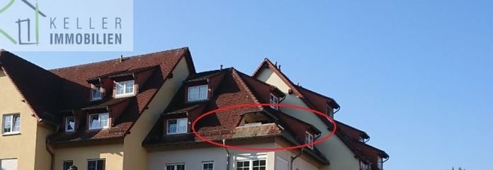 Vermietete, sehr ruhig gelegene 2-Raum-Dachgeschosswohnung mit Balkon und Tiefgaragenstellplatz