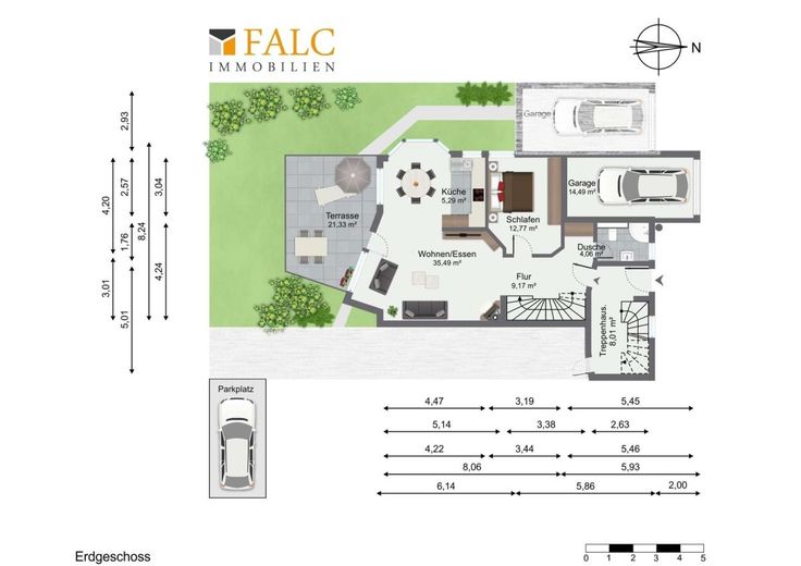 Lieblingsplatz auf zwei Ebenen - FALC Immobilien – Erdgeschoss