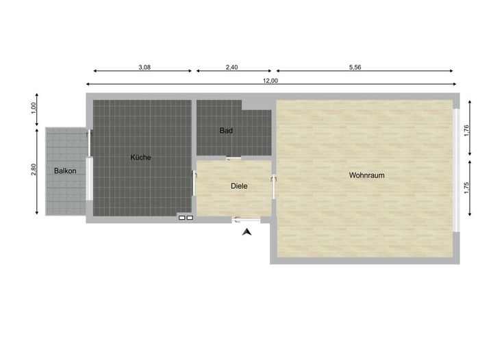 +++City Apartment+++ – 2_Etage_Grundriss_Wohnung_rechts