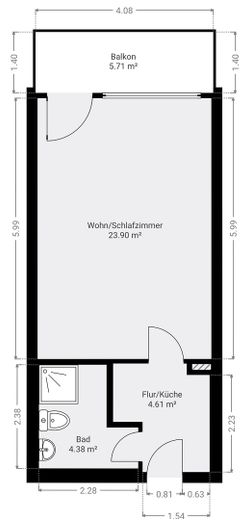 Kernsanierte | neu möbelierte | 1 Zimmerwohnung | 35qm | Langen Hessen | ab sofort zu beziehen – Foto 23