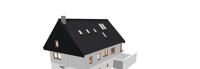 Straßenseite und Garage 3D