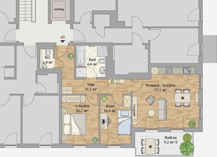 ERSTBEZUG - 3,0-ZIMMER WOHNUNG – Grundriss_WE_49