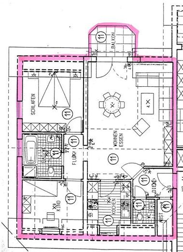 Attraktive 3-Zimmer-DG-Wohnung mit Balkon, TG & Stellplatz in Mühlhausen-Rettigheim – Wohnungsgrundriss