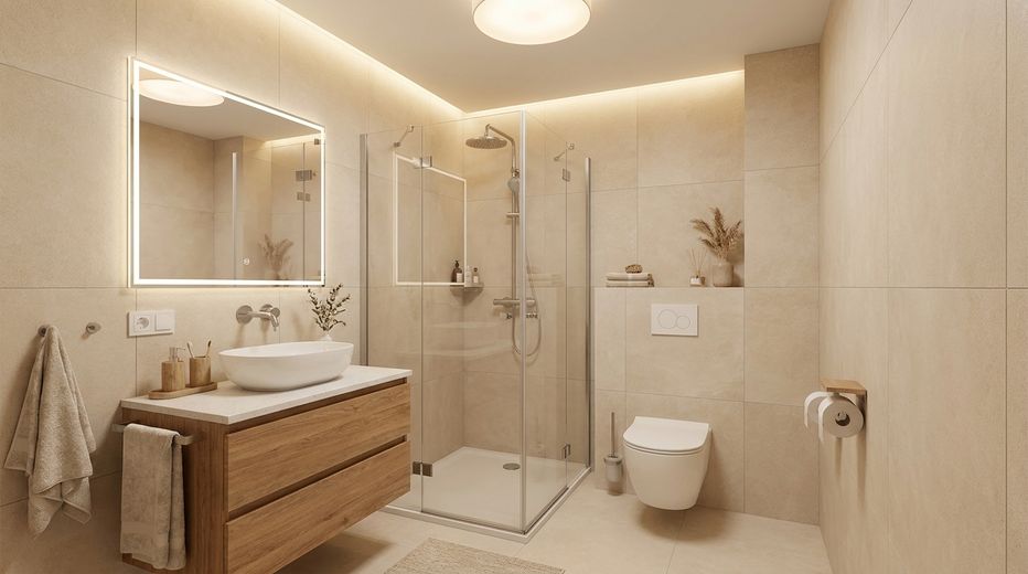 Over 5% rental yield: renovated property in a charming period building for investment or as a home – Visualisierung Bad