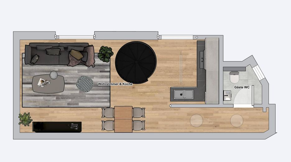 TOP 2,5-Zimmer-Maisonette Provisionsfrei! – Wuppertal Barmen – Grundriss Erdgeschoss