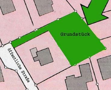 Grundstück "grün" markiert