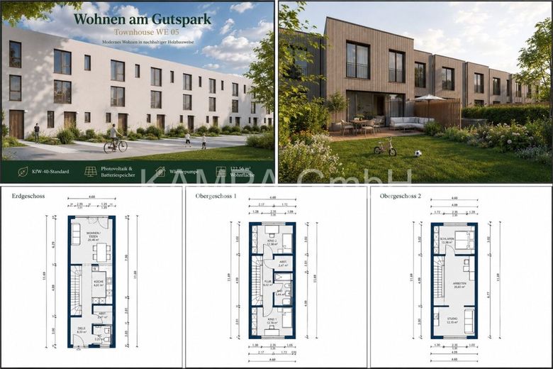 Modernes KfW-40-Townhouse mit PV, Speicher &amp; Garten | Nachhaltiges Wohnen vor den Toren Berlins – Übersicht - Townhouse - KAMPA