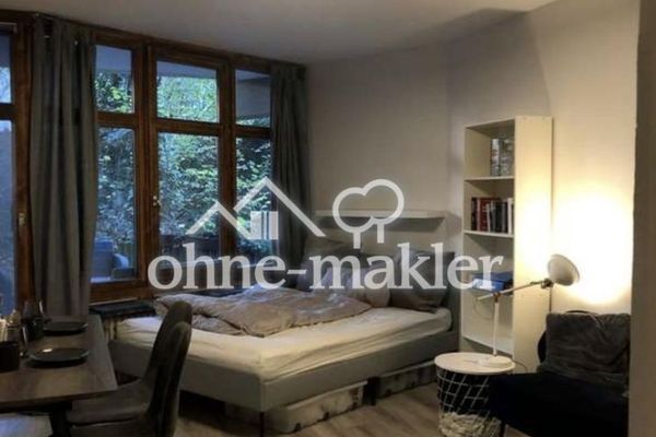 Appartement calme d’une pièce avec terrasse orientée au sud et jardin privatif à Schwabing-West – sans commission