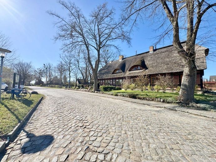 HORN IMMOBILIEN ++ tolles Reetdach-Fachwerkhaus in Alt Rehse bei Neubrandenburg, Denkmalschutz – Straßenansicht
