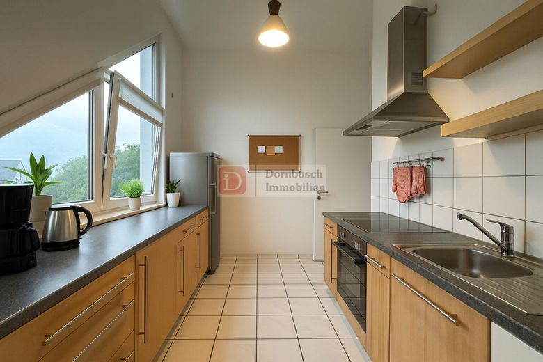 Top!! 3-Zimmer-Dachgeschoss nahe Kurpark – Einbauküche Bild 2
