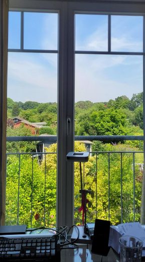 Stadthaus / Townhouse in Hamburg - Eimsbüttel mit unverbaubaren Blick in den Stadtpark Eimsbüttel – Blick Schrebergärten