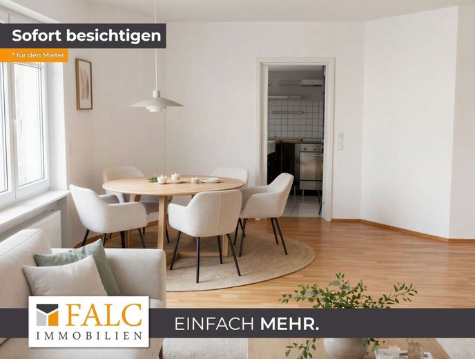 Lichtdurchflutete Maisonette-Wohnung mit zwei Balkonen in zentraler Lage von Wiesloch zu vermieten – Essbereich KI