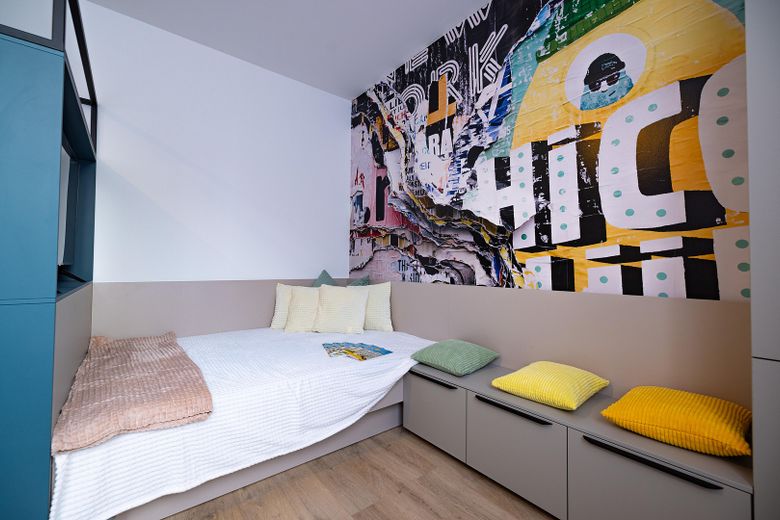 Attractive 2-room new-build apartment with modern fitted kitchen Apt. 11 – Ansicht Schlafen