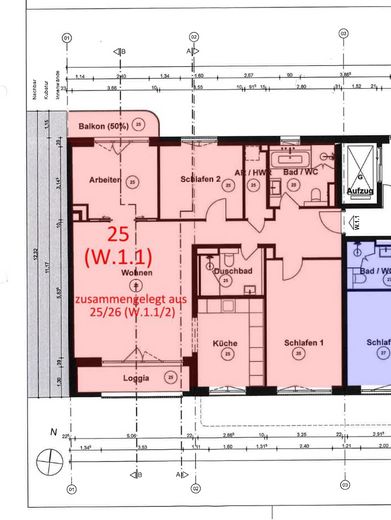 Exklusive 4-Zimmer-Wohnung im Erstbezug mit Balkon und Loggia – September 2025 / H9-25 – Grundriss