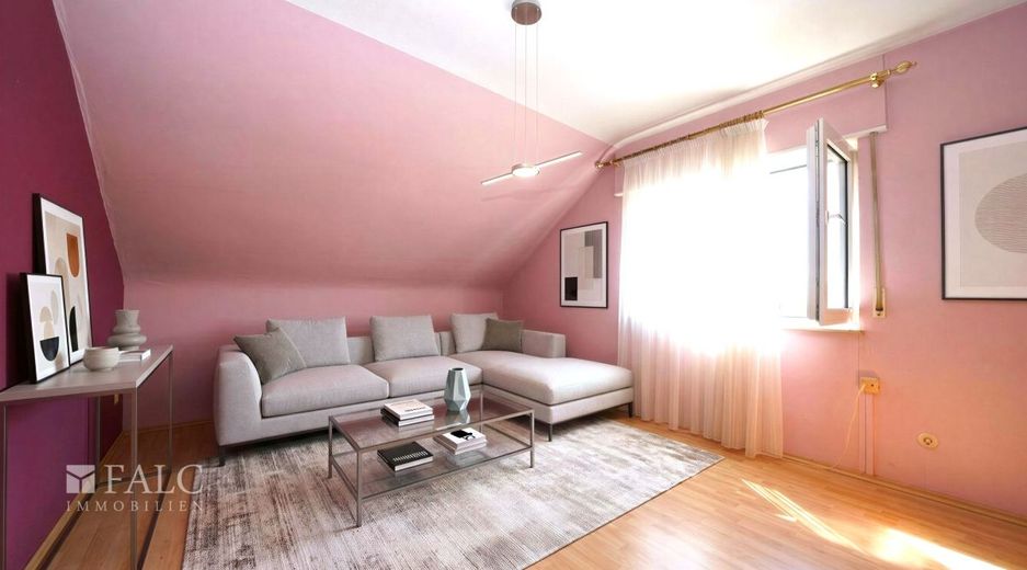 Idylle &amp; Raum vereint: Ein- bis Zweifamilienhaus in perfekter Lage in Gemmingen - FALC Immobilien – Wohnzimmer DG (Vis.)