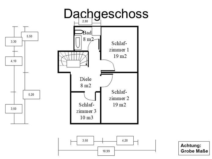 Familienfreundliches Landhaus – von privat – Grundriss Dachgeschoss