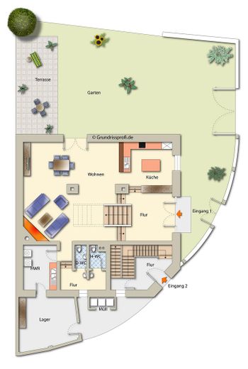 Grundriss EG mit Garten