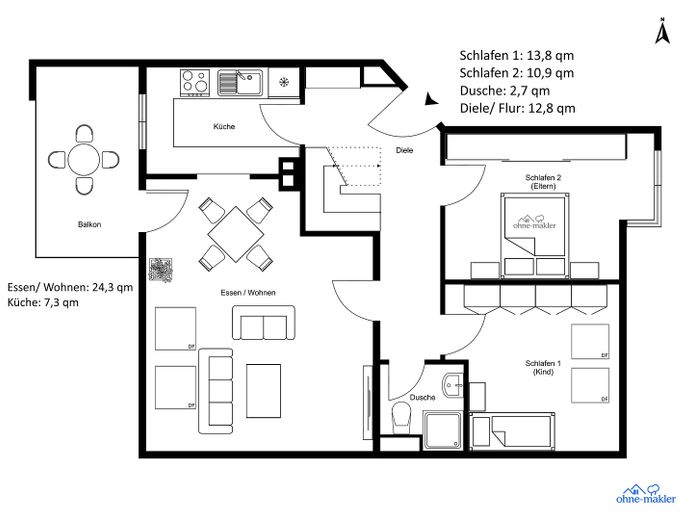 Grundriss untere Ebene