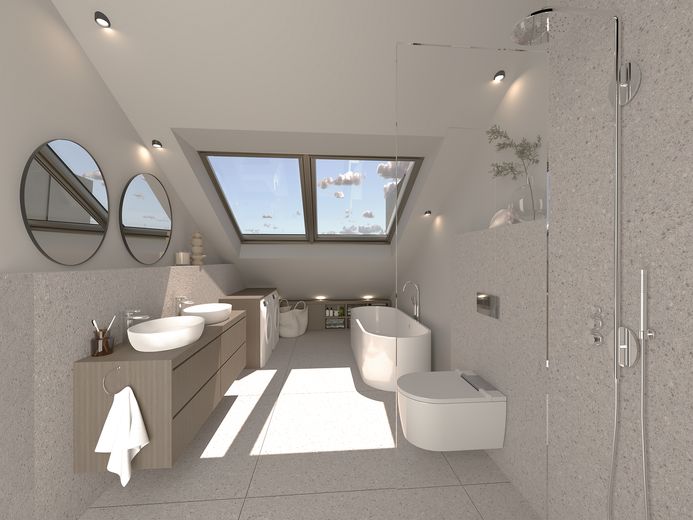 Neubau 3-Zimmer Dachgeschoss-Wohnung in Grafing - top Ausführung - barrierefrei – Bad Wohnung 5