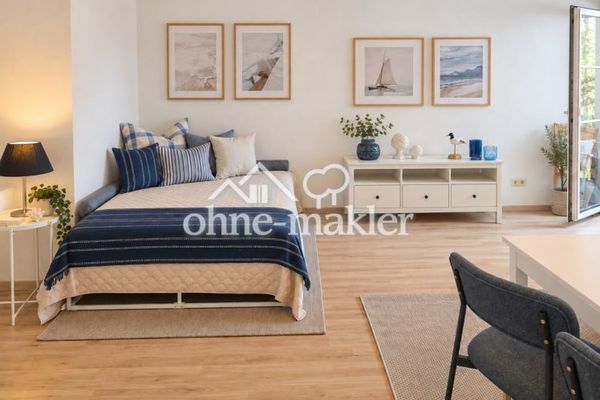 Balkon ve ankastre mutfaklı mobilyalı 1 odalı daire – yaklaşık 39 m²