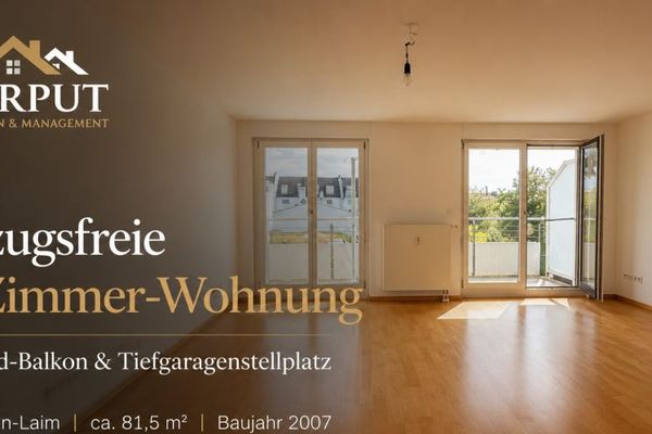 Bezugsfreie 3-Zimmer-Wohnung mit Süd-Balkon und Tiefgaragenstellplatz in München-Laim